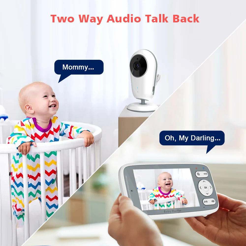 4.0 Inch Video Baby Monitor Camera - 720P HD with 3X Digital Zoom & Two-Way Audio