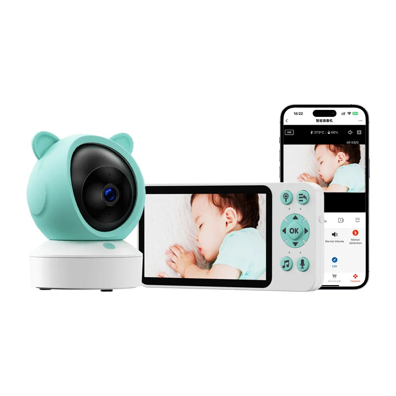 5" Tuya Smart WiFi Remote Baby Monitor Camera